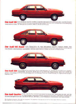 Audi 100, Audi 100 Avant, Audi 200, Audi Quattro